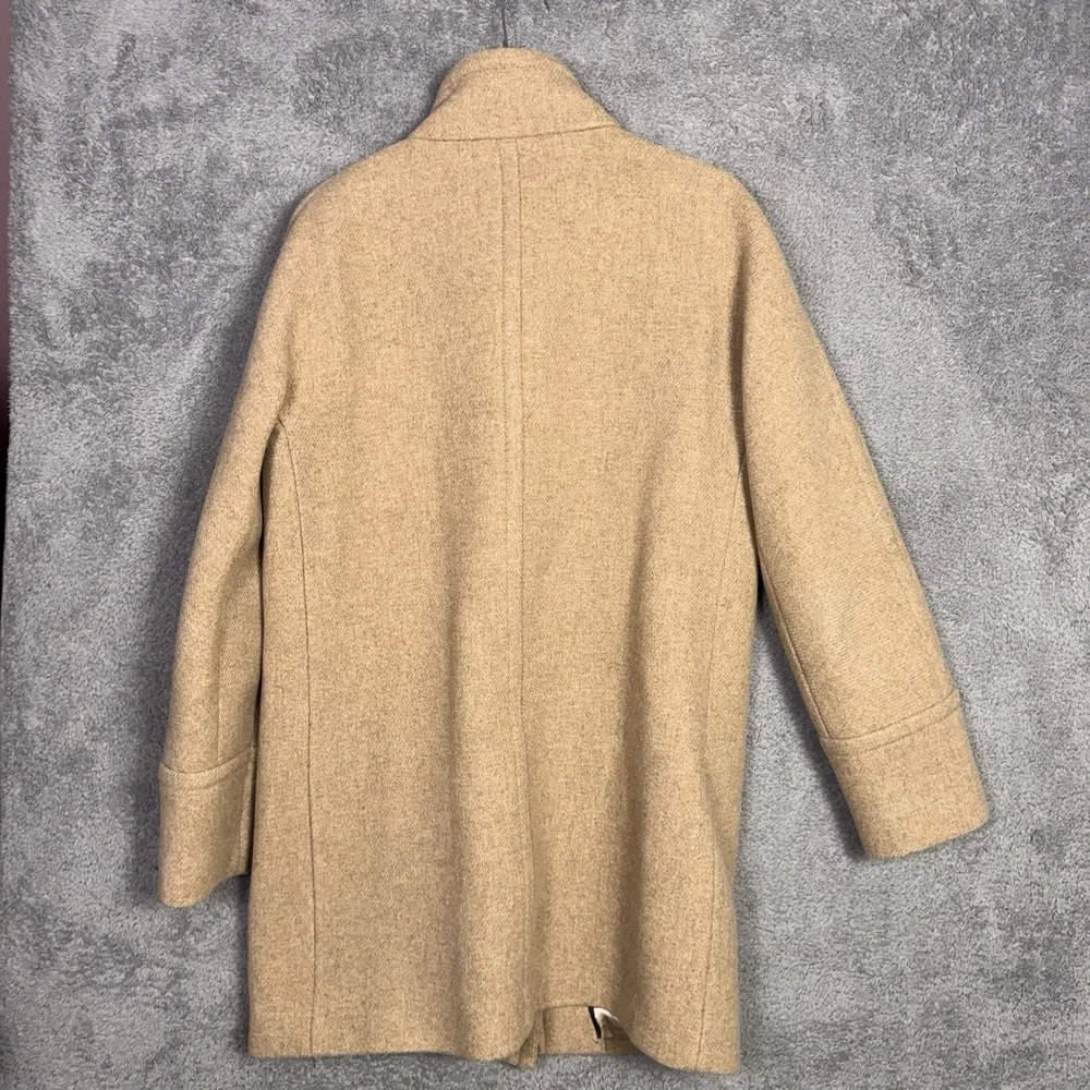 J Crew Stadium Cloth Coat Women 8 Cocoon Italian Nello Gori Wool Pea Camel Brown - Picture 11 of 11